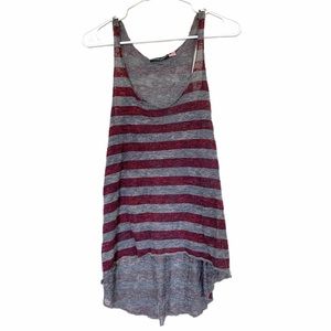 Striped High Low Tank Top